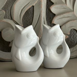 GurglePot Fish Salt and Pepper Shakers, White, 3" x 4", New w/o Box